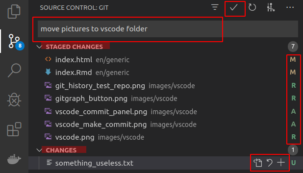 Commit panel VSCode